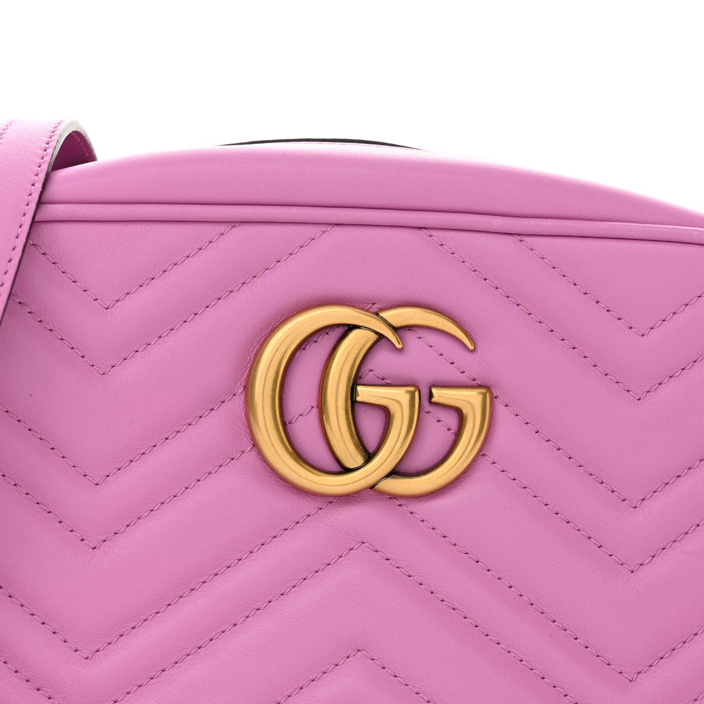 Calfskin Matelasse Small GG Marmont Chain Shoulder Bag Candy Mousse
