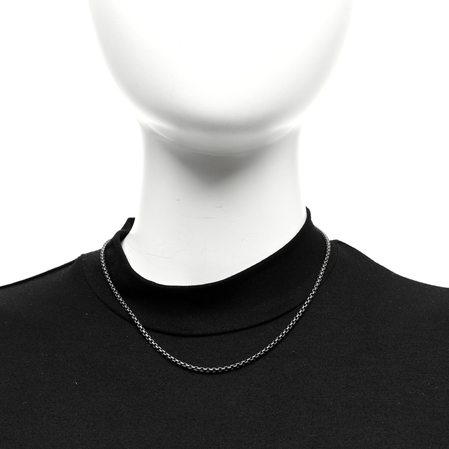 David Yurman Darkened Sterling Silver 2.7mm Box Chain Necklace 16" 2 of 5