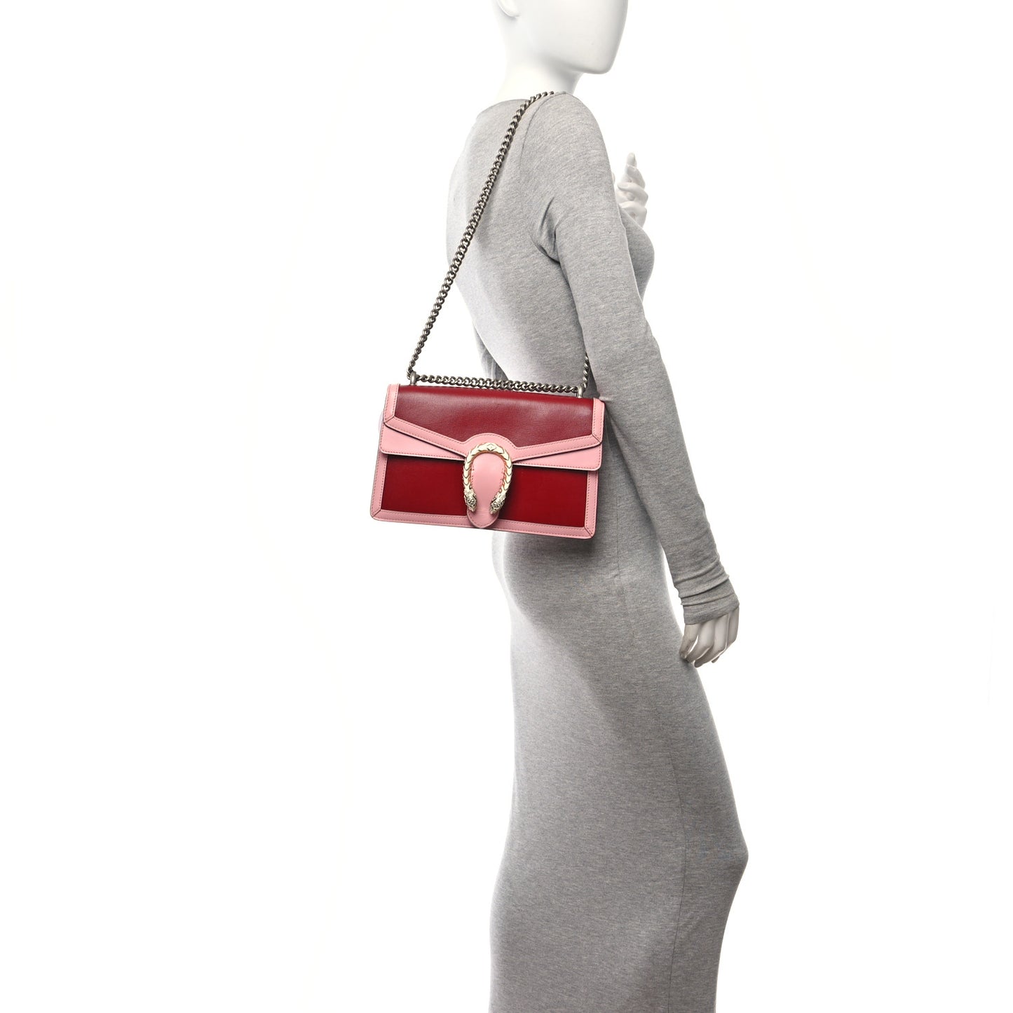 Azalea Calfskin Enamel Small Dionysus Shoulder Bag New Cherry Red Wild Rose Off White