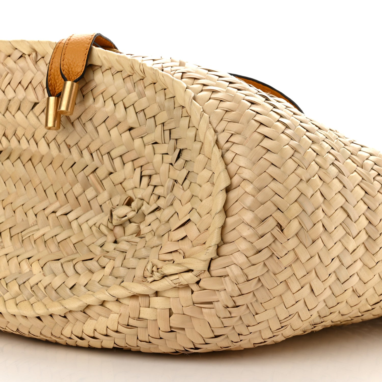 Chloe Raffia Small Grain Calfskin Medium Marcie Basket Yellow 9 of 10