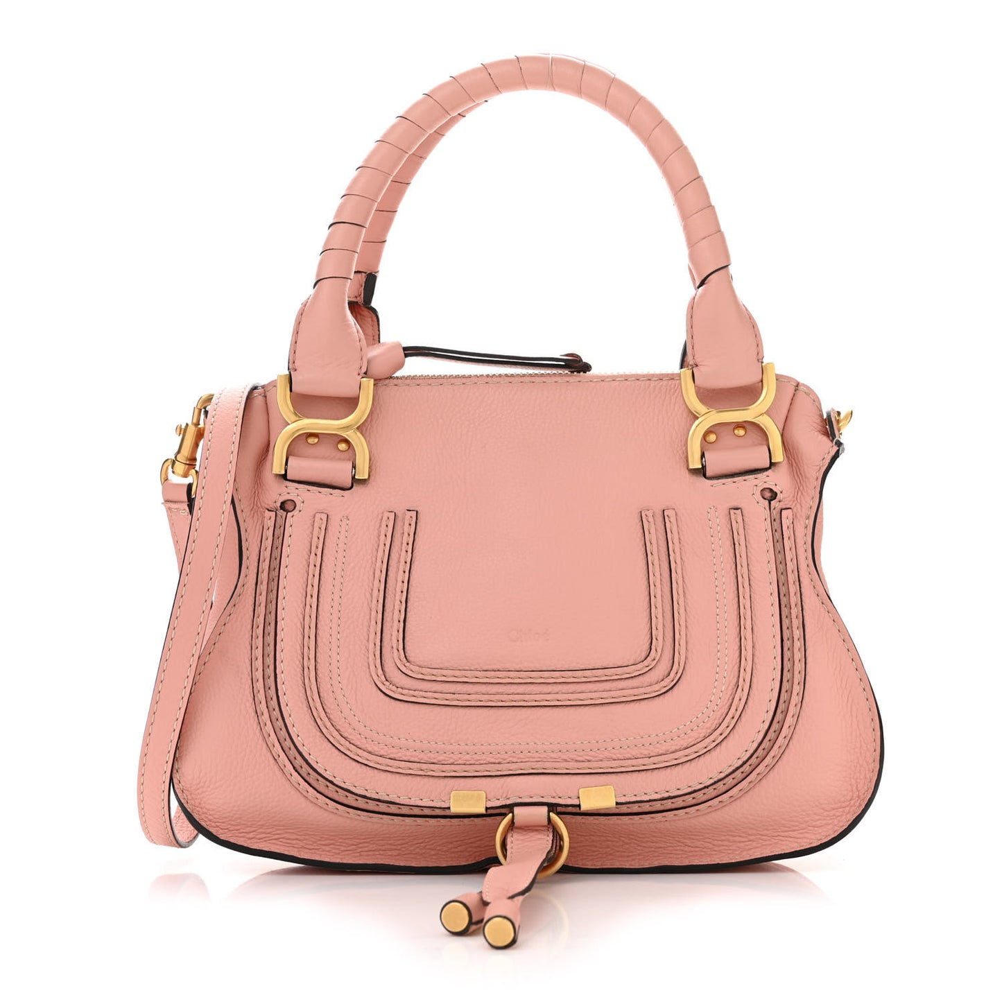 Calfskin Small Marcie Satchel Fallow Pink