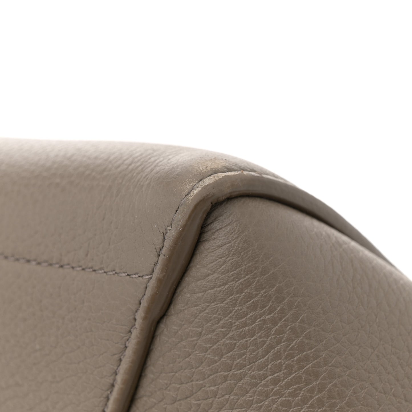 Soft Grained Calfskin Sangle Bucket Bag Taupe