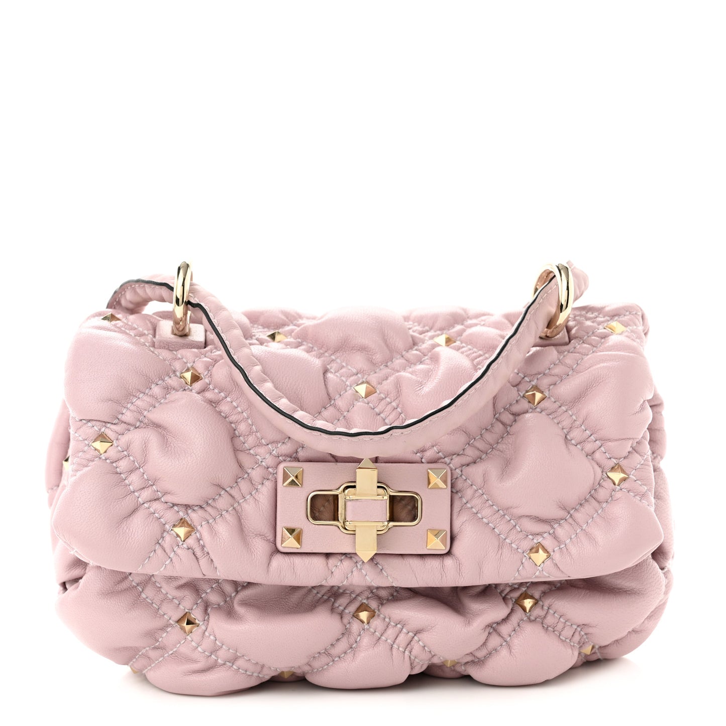 Nappa Small Spikeme Shoulder Bag Water Lillac