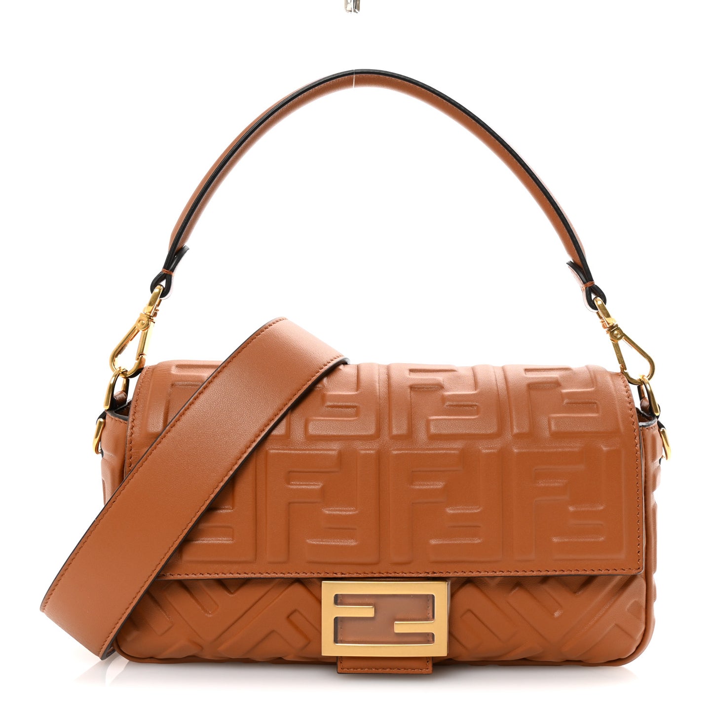 Nappa FF 1974 Embossed Baguette Brandy