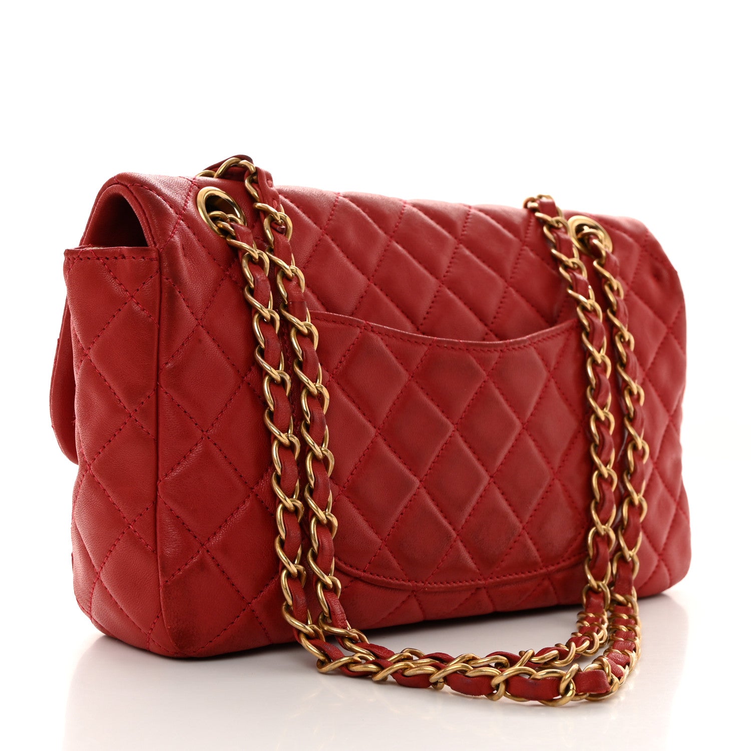 Chanel Lambskin Quilted Medium Cruise Charm Single Flap Red 2 of 11