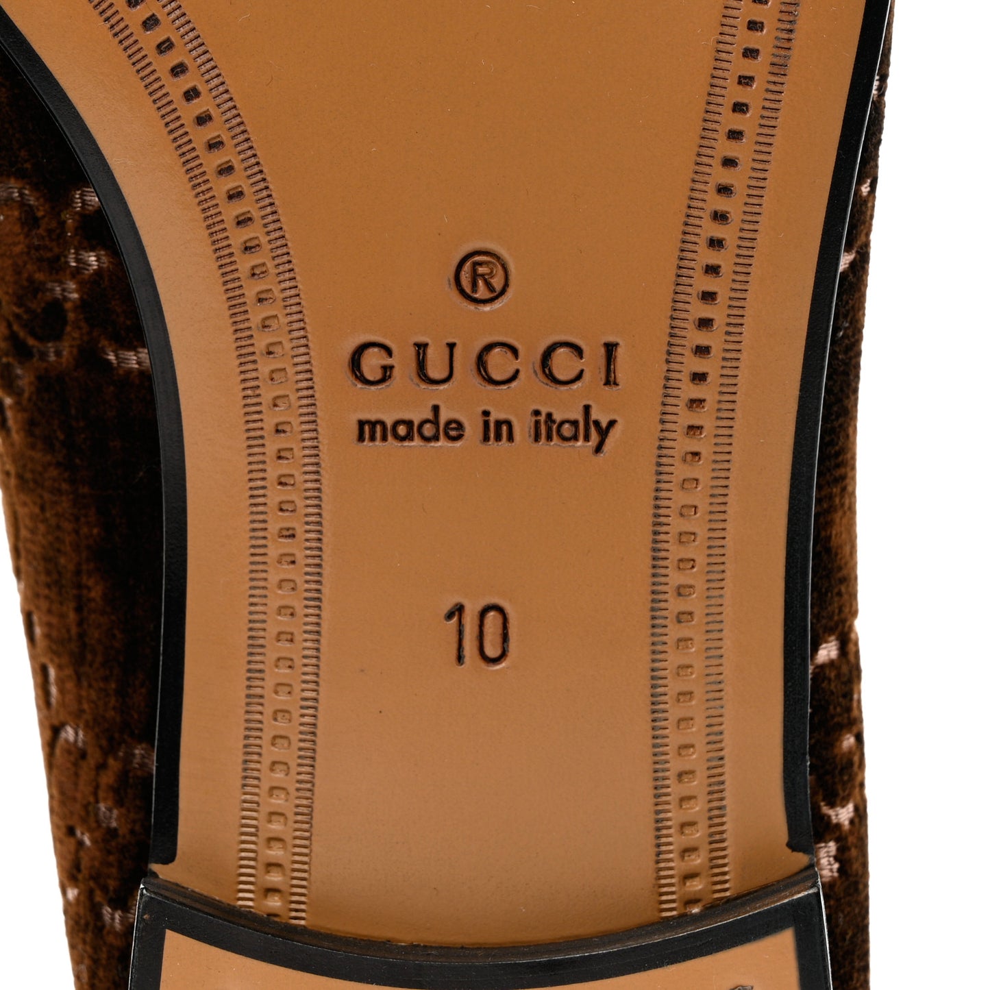 Velvet GG Monogram Horsebit Mens Jordaan Loafers 10 Brown Beige