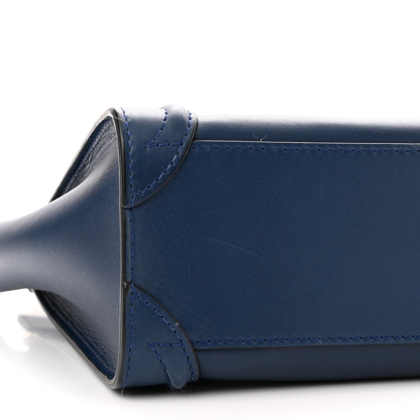 Smooth Calfskin Nano Luggage Ocean Blue Black
