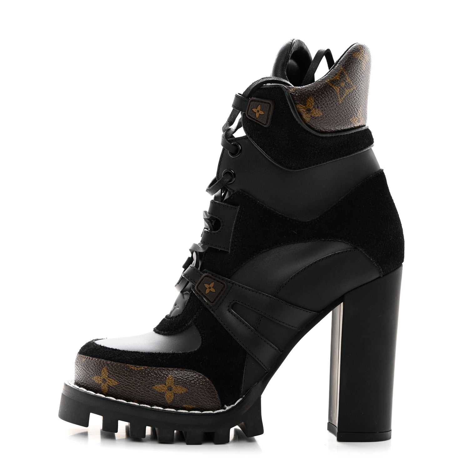 Louis Vuitton Suede Calfskin Monogram Star Trail Ankle Boots 36 Black 1 of 7