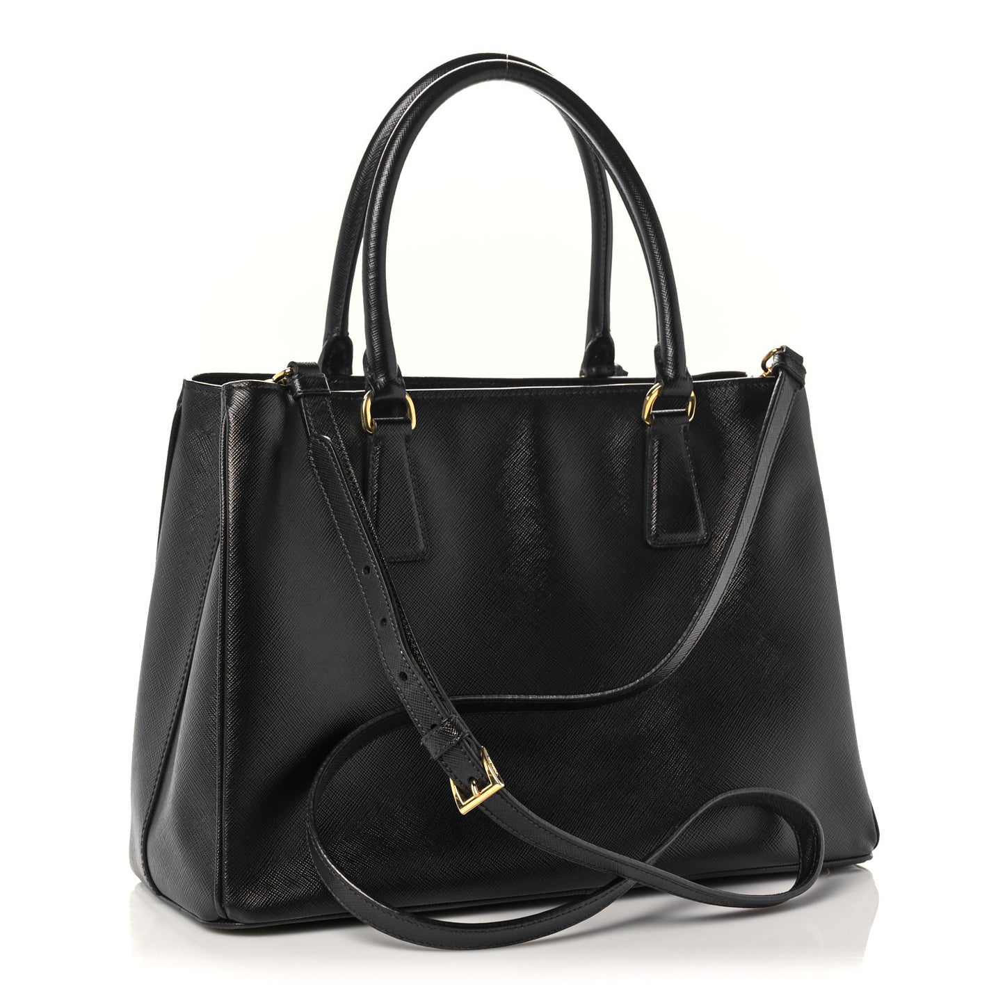 Saffiano Lux Medium Tote Black