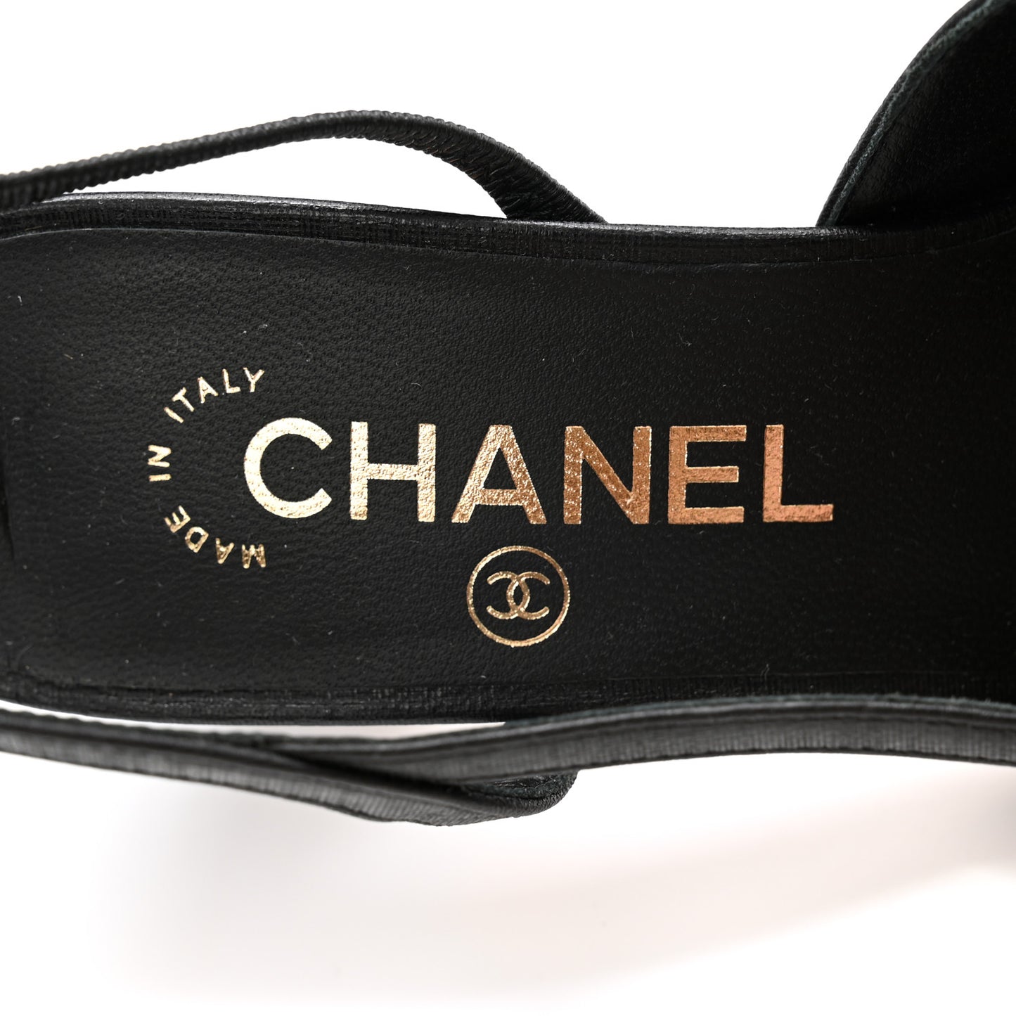 Textured Calfskin Glazed Goatskin Cap CC Slingback Pumps 36 Black