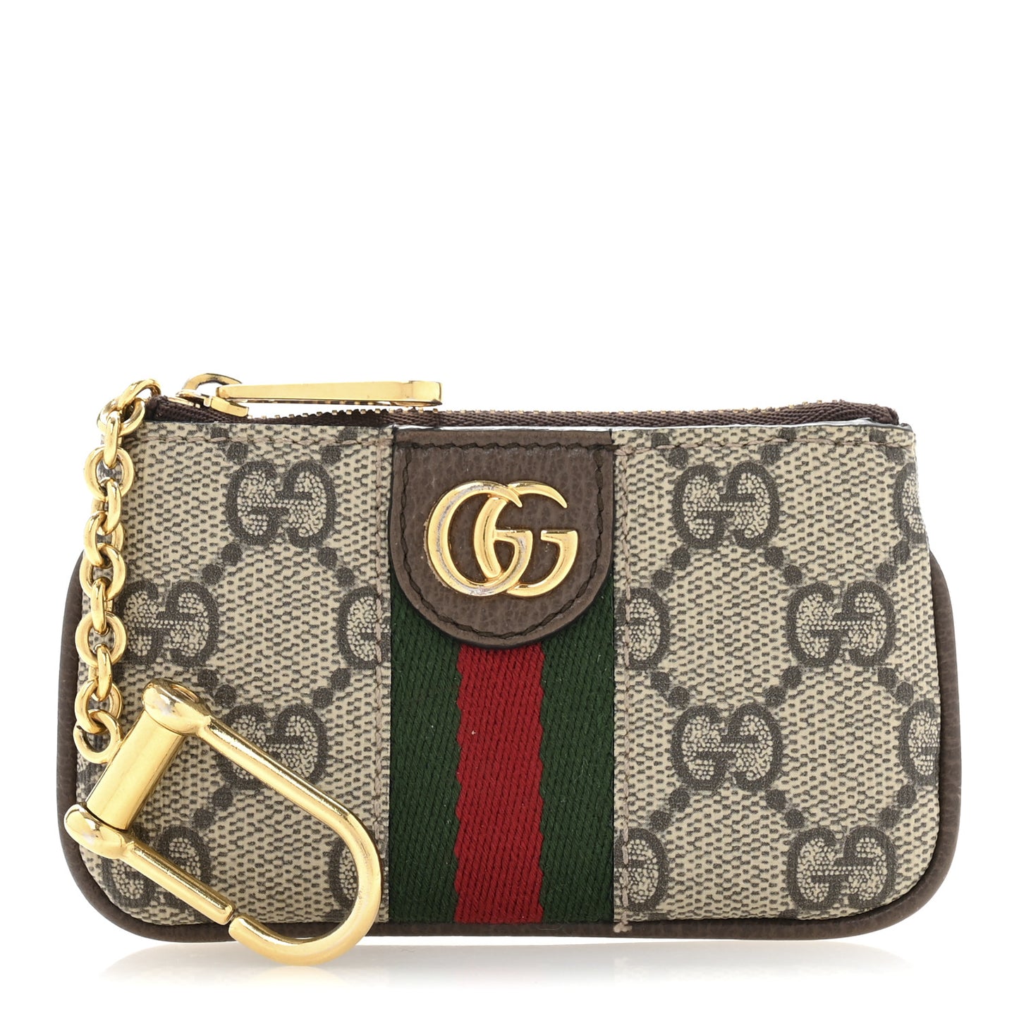 GG Supreme Monogram Web Ophidia Key Case Beige New Acero