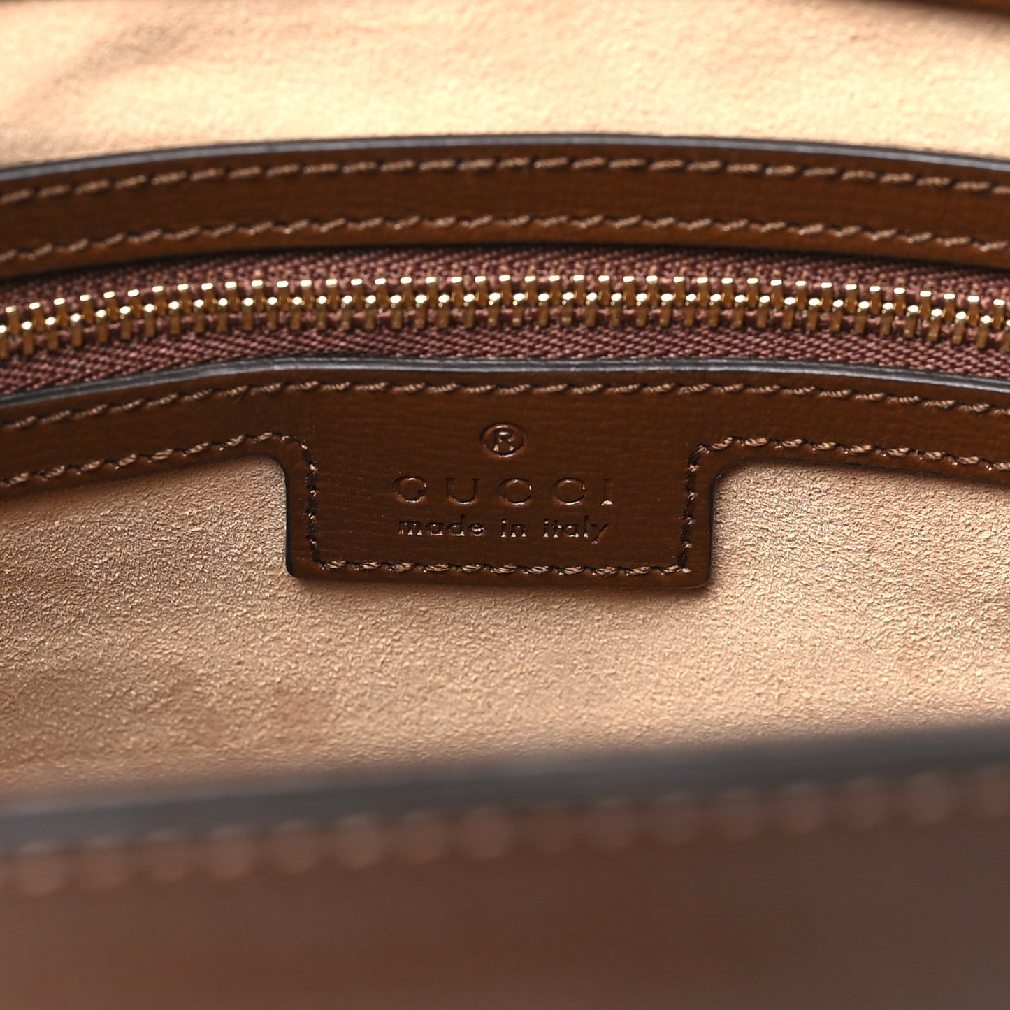 GG Supreme Monogram Azalea Calfskin Web Medium Jackie 1961 Tote Beige Ebony Brown Sugar