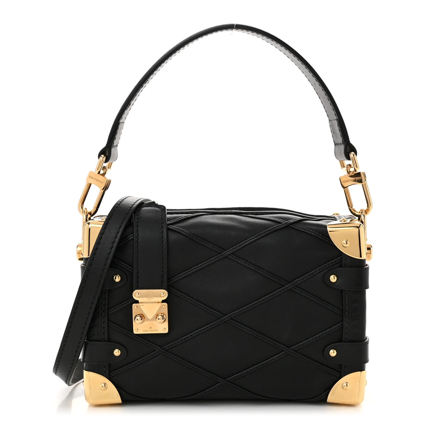 Lambskin Malletage Side Trunk PM Black