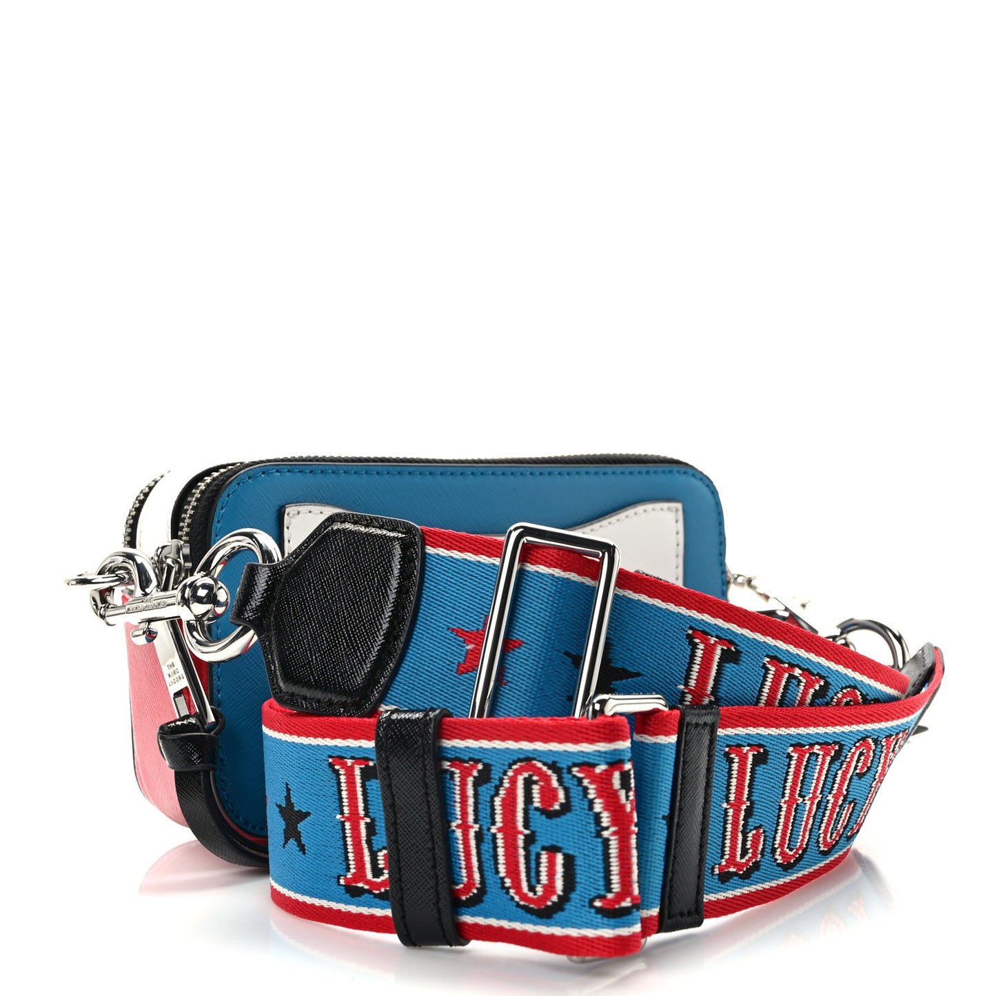 X Peanuts Saffiano Small Lucy Snapshot Camera Bag Blue Multi