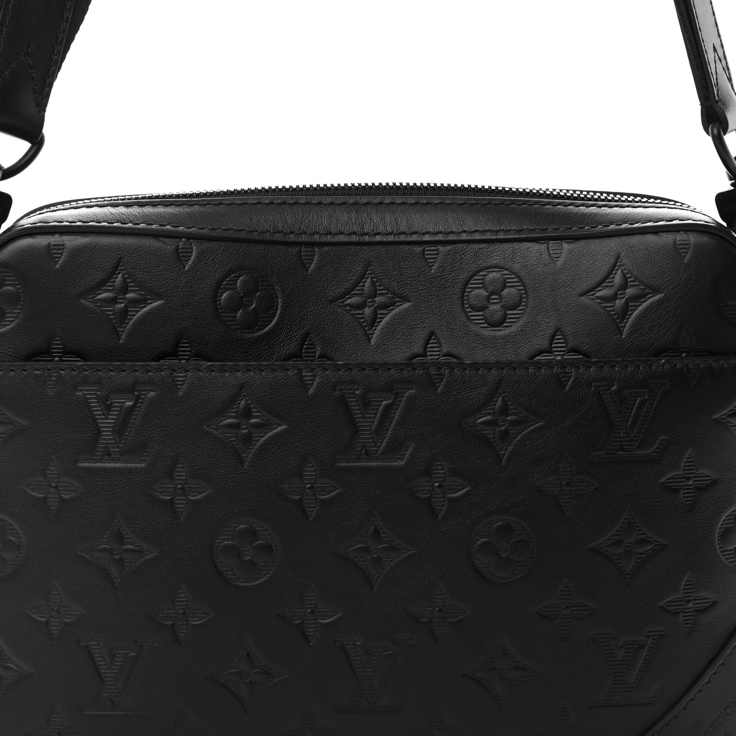Calfskin Monogram Shadow Duo Messenger Black
