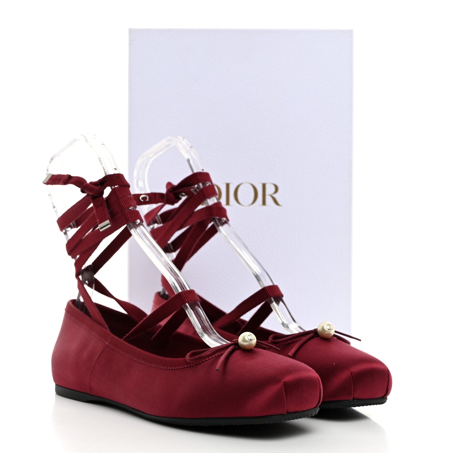 Satin Grosgrain D-Joy Ballet Flats 38 Scarlet
