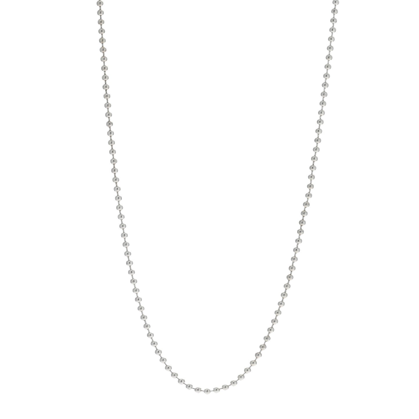 Sterling Silver 1.2mm Bead Chain Necklace 20"