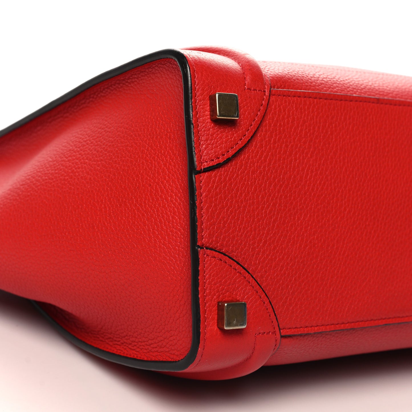 Drummed Calfskin Micro Luggage Red