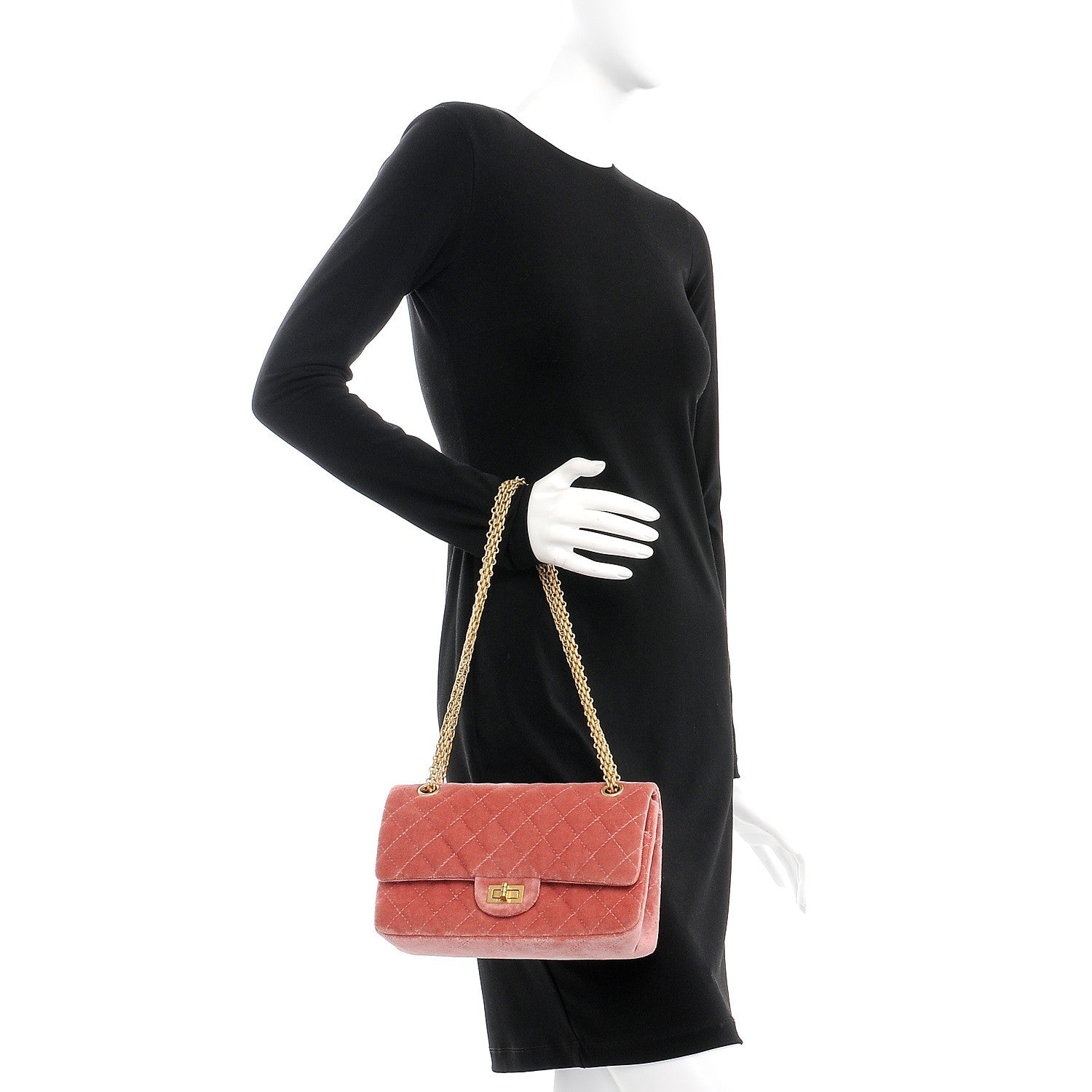 Chanel Velvet Quilted 2.55 Reissue 225 Flap Pink 3 of 9