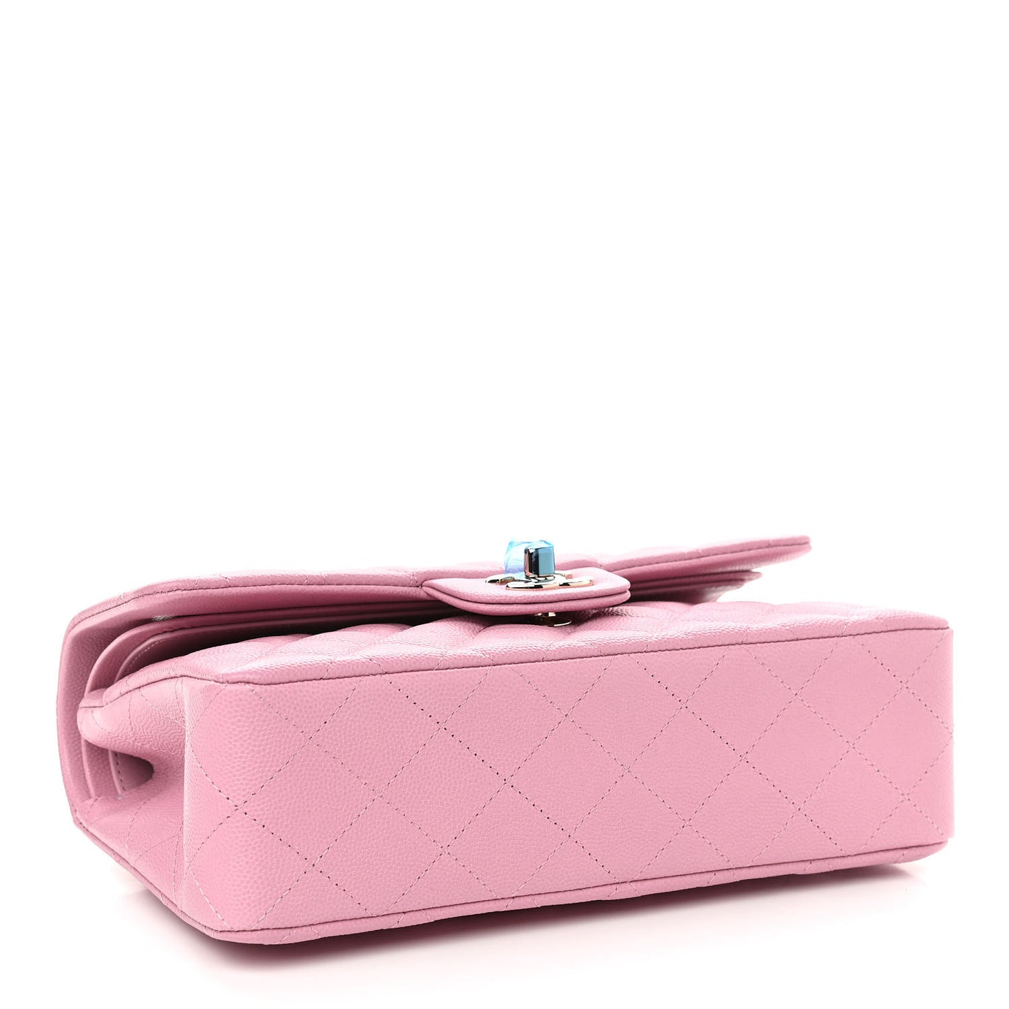 Caviar Quilted Small Double Flap Pink