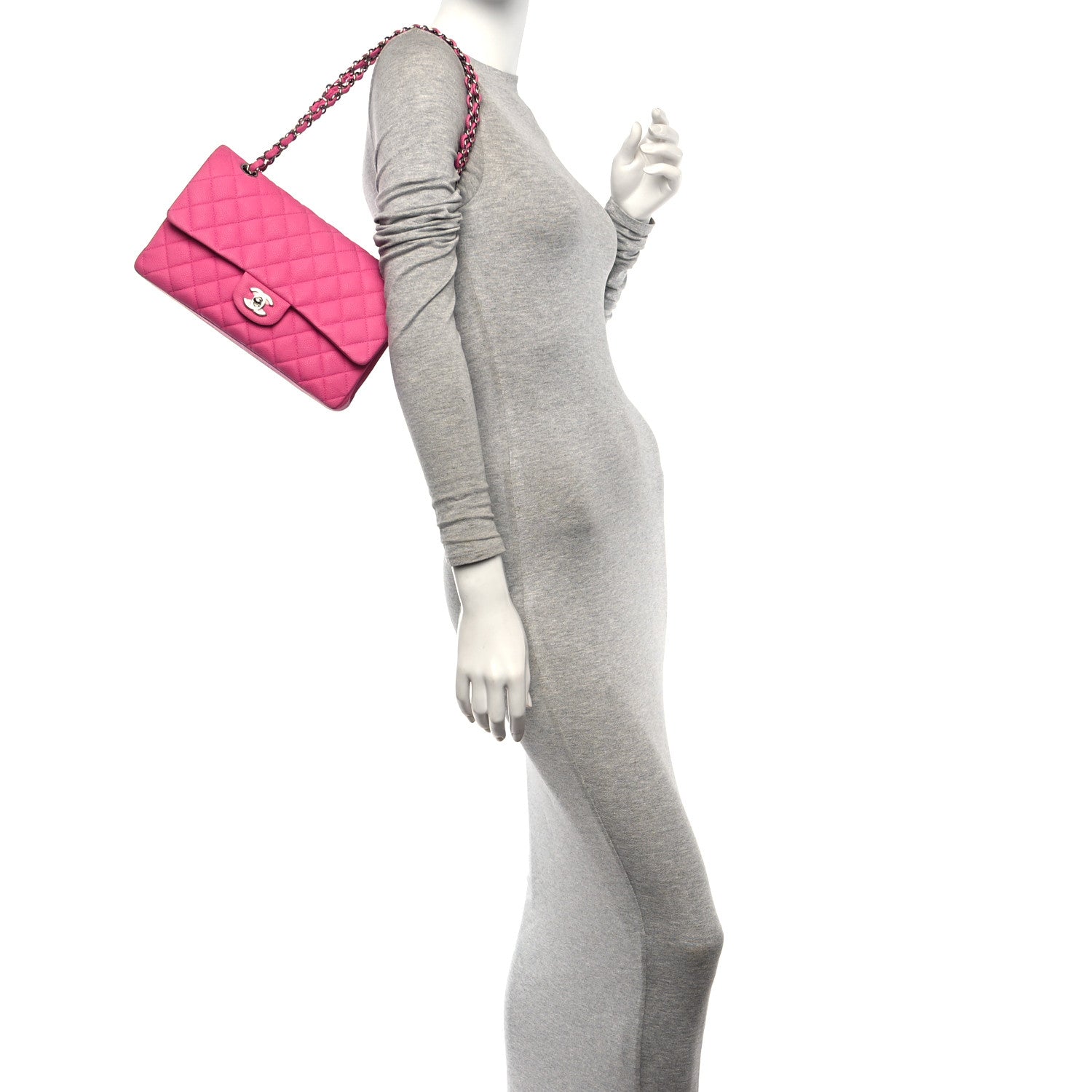 Chanel Iridescent Caviar Quilted Medium Double Flap Pink 2 of 11