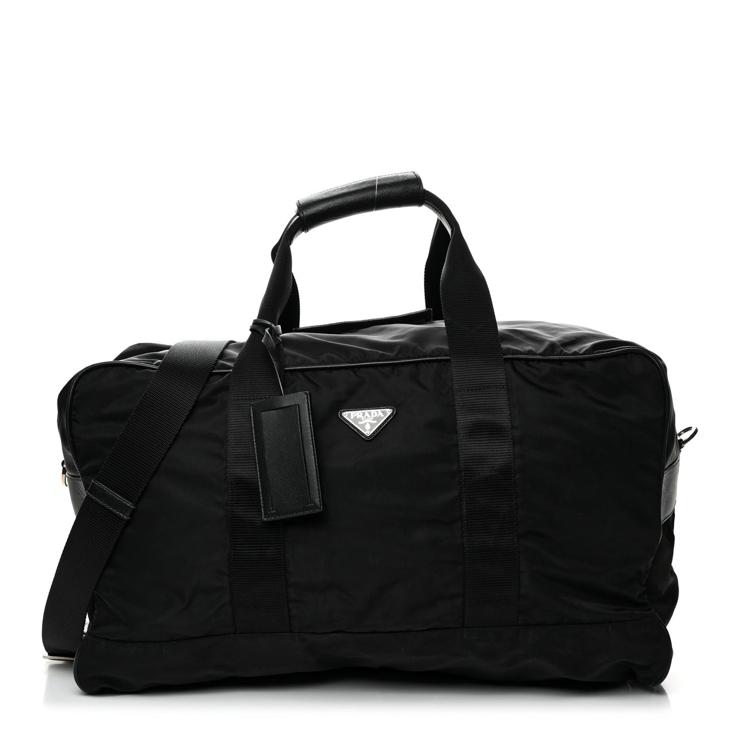 Tessuto Nylon Saffiano Viaggio Carry On Travel Bag Black