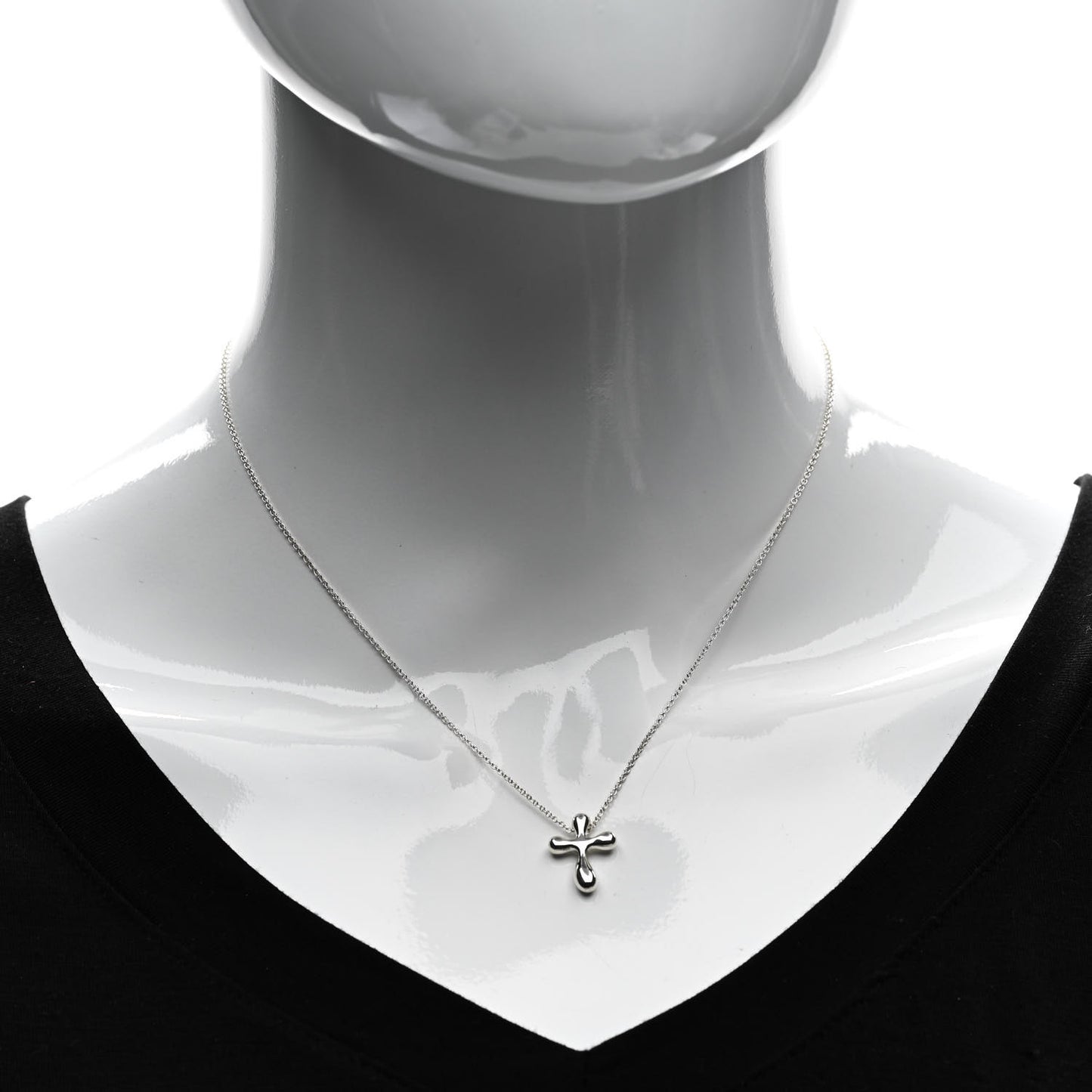 Sterling Silver 12mm Elsa Peretti Cross Pendant Necklace