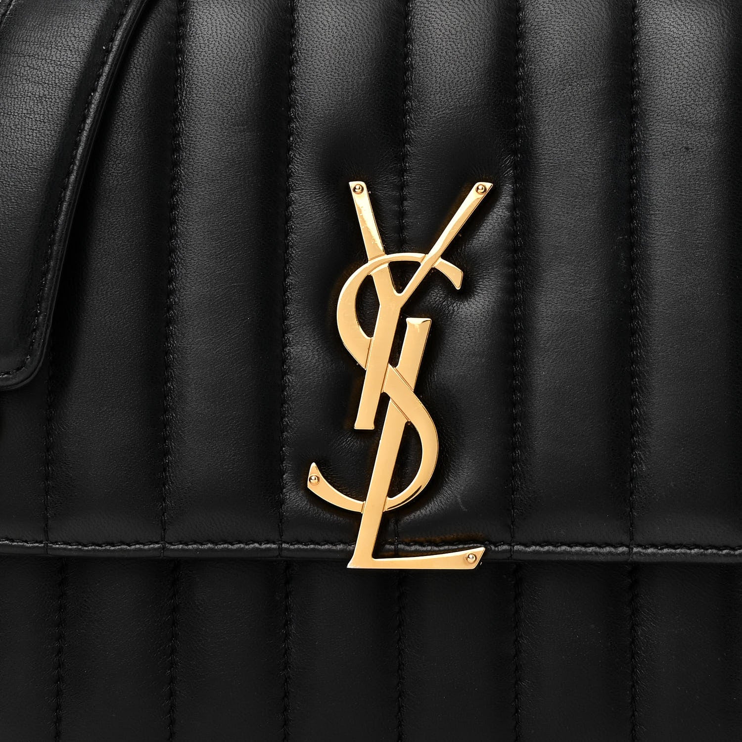 Saint Laurent Lambskin Matelasse Monogram Vicky Chain Wallet Black 8 of 15