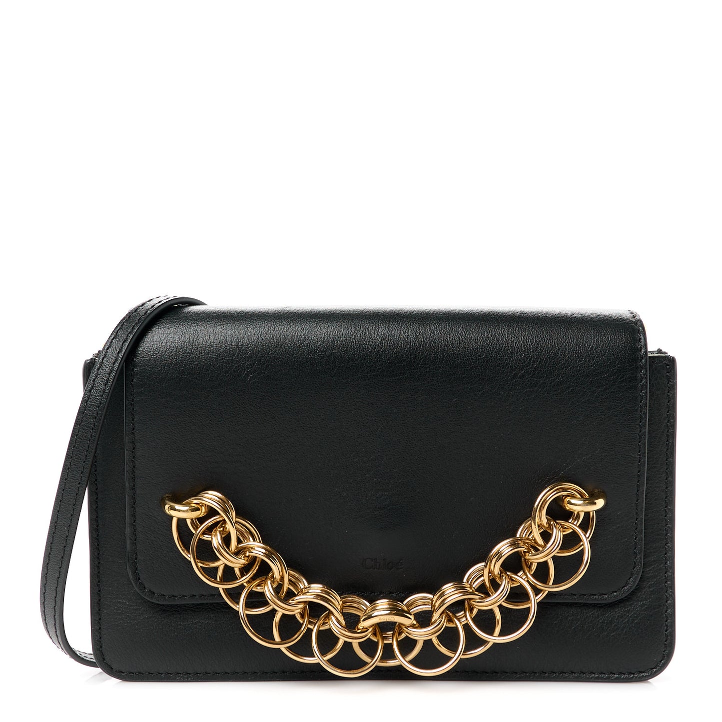 Smooth Calfskin Drew Bijou Clutch Black