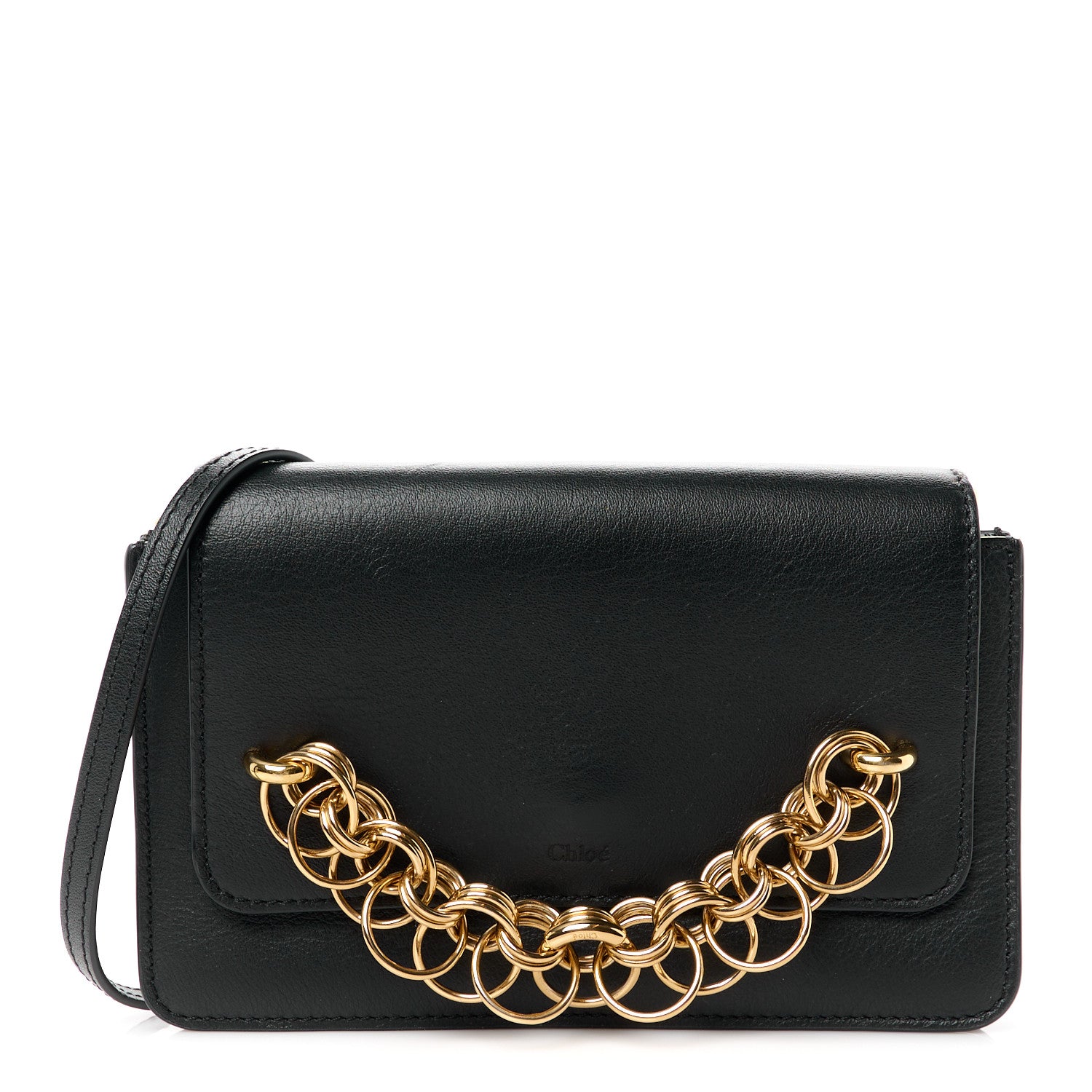 Chloe Smooth Calfskin Drew Bijou Clutch Black 1 of 10