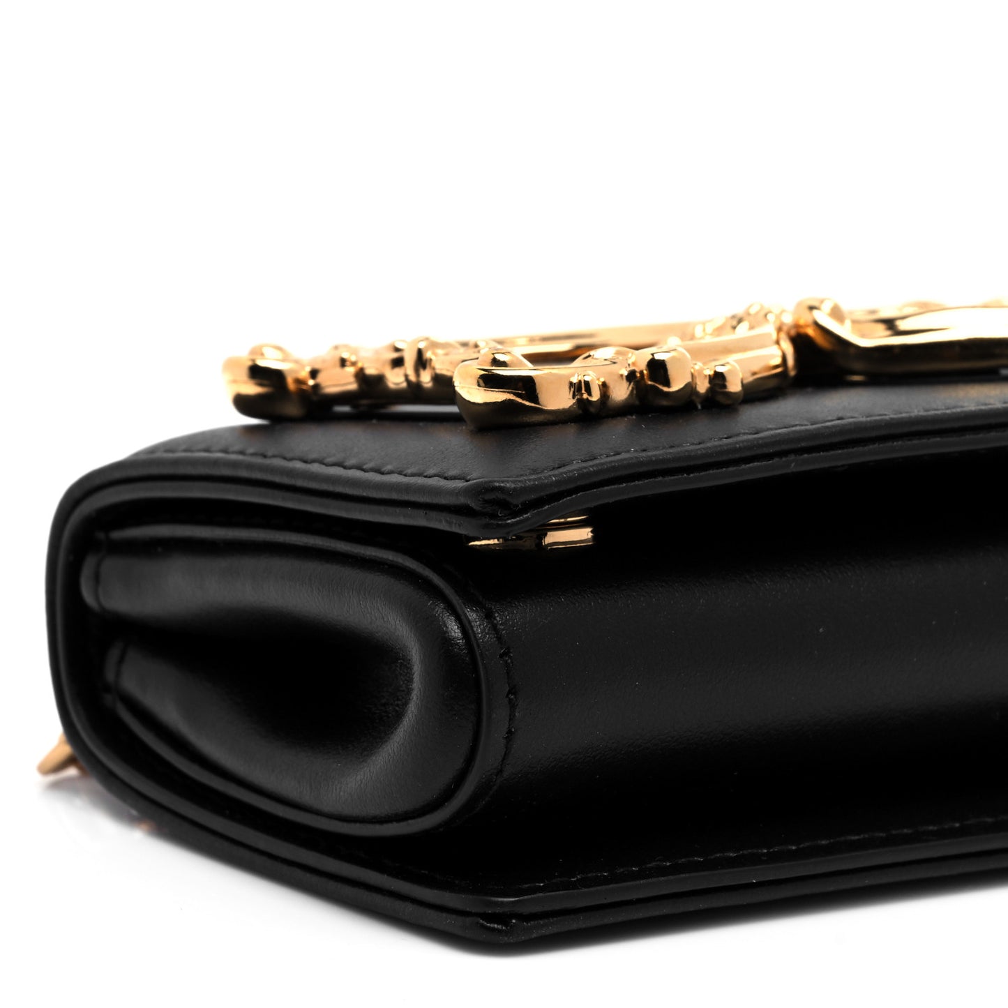 Calfskin Micro DG Girls Shoulder Bag Black
