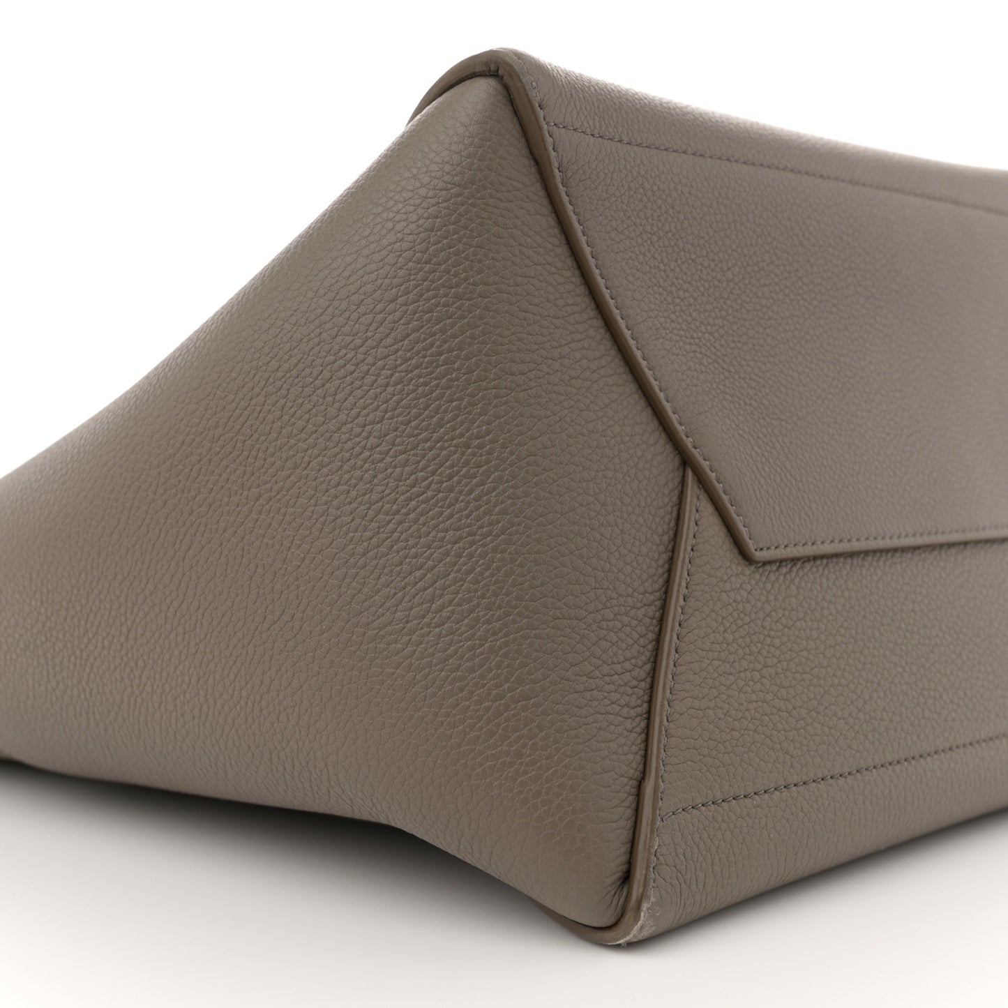Soft Grained Calfskin Sangle Bucket Bag Taupe