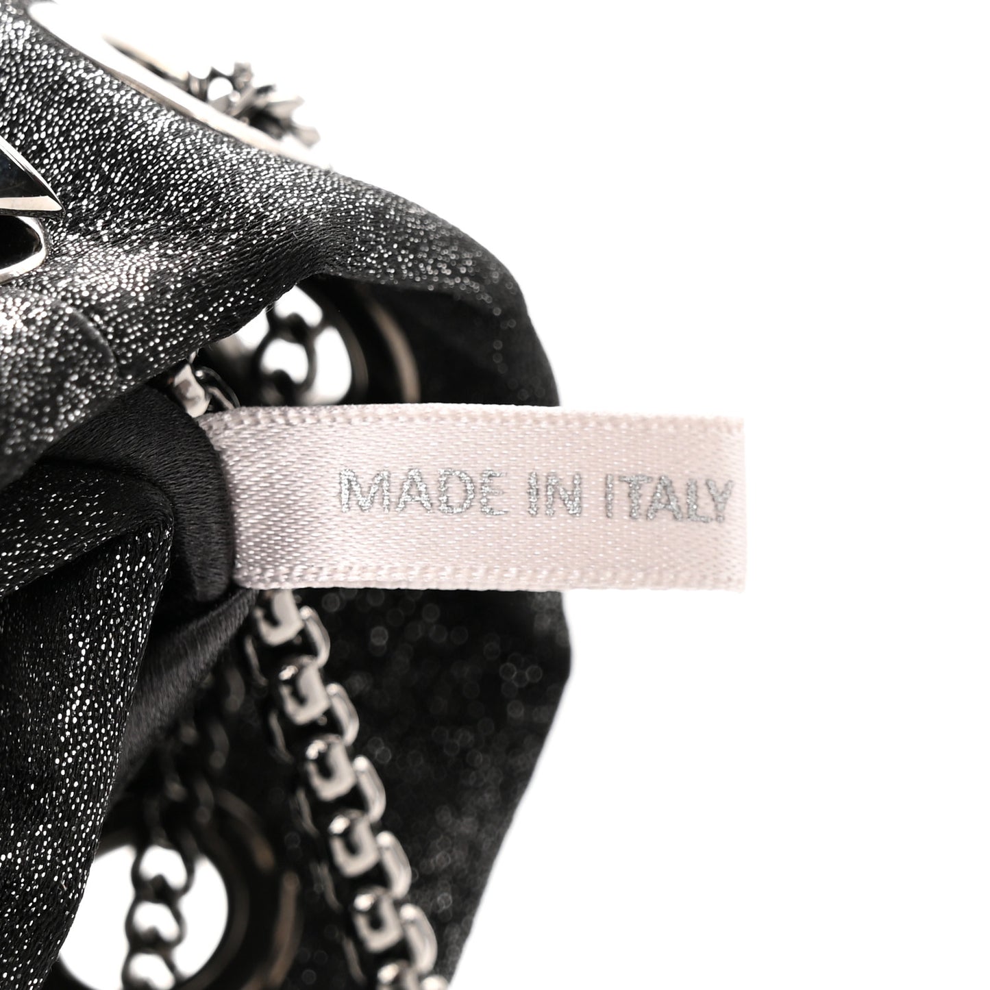 Metallic Fabric Bon Bon Bag Bucket Bag Silver