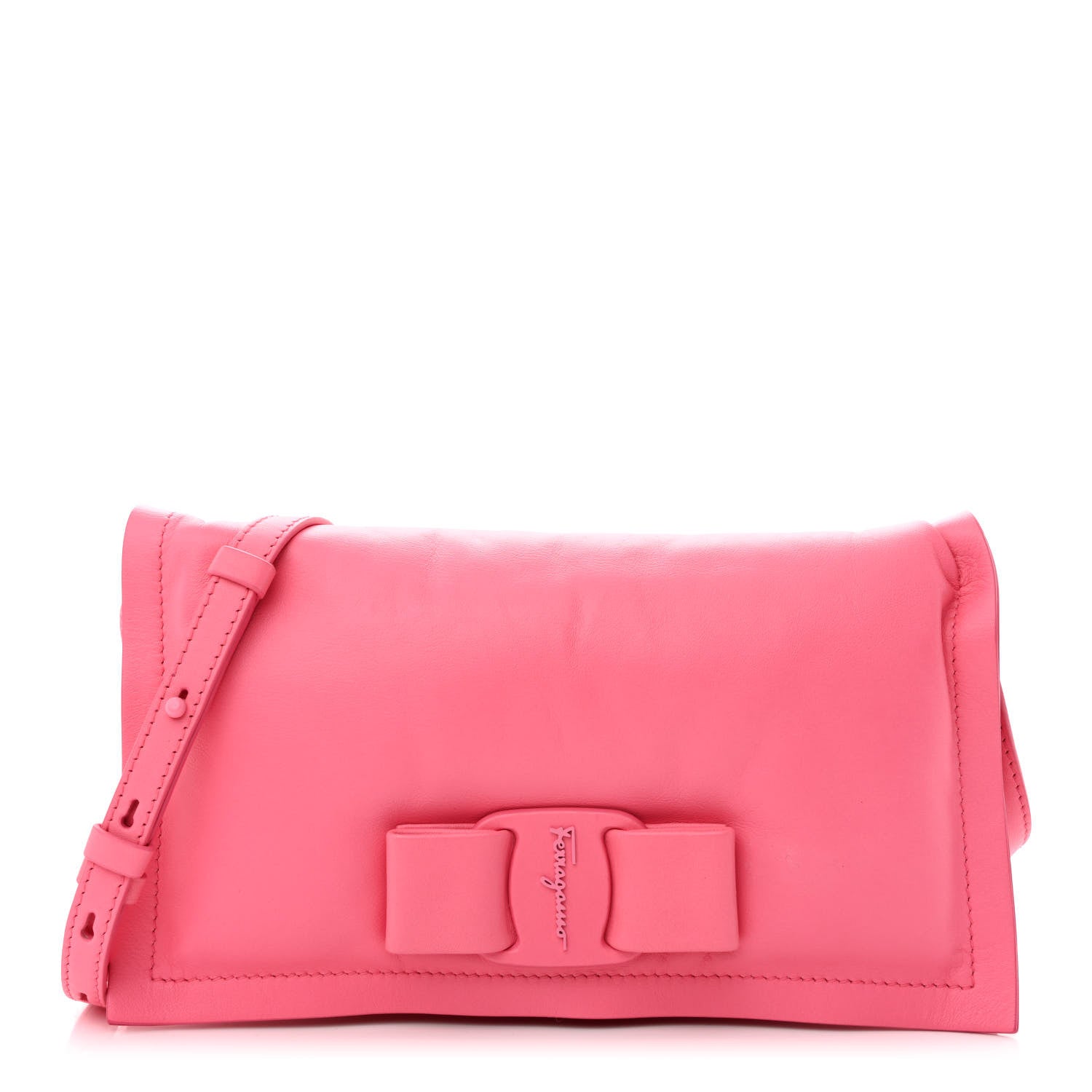 Ferragamo VIVA BOW ミニバッグ HOT PINK Salvatore Ferragamo Calfskin Mini Viva Bow Shoulder Bag Pink