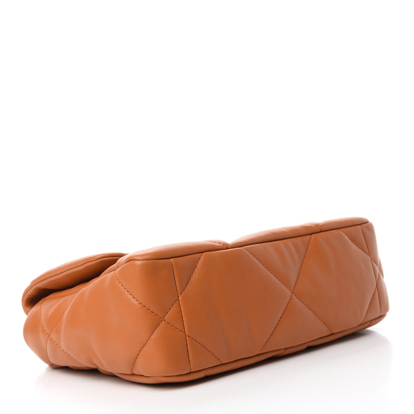 Lambskin Quilted Medium Chanel 19 Flap Light Brown