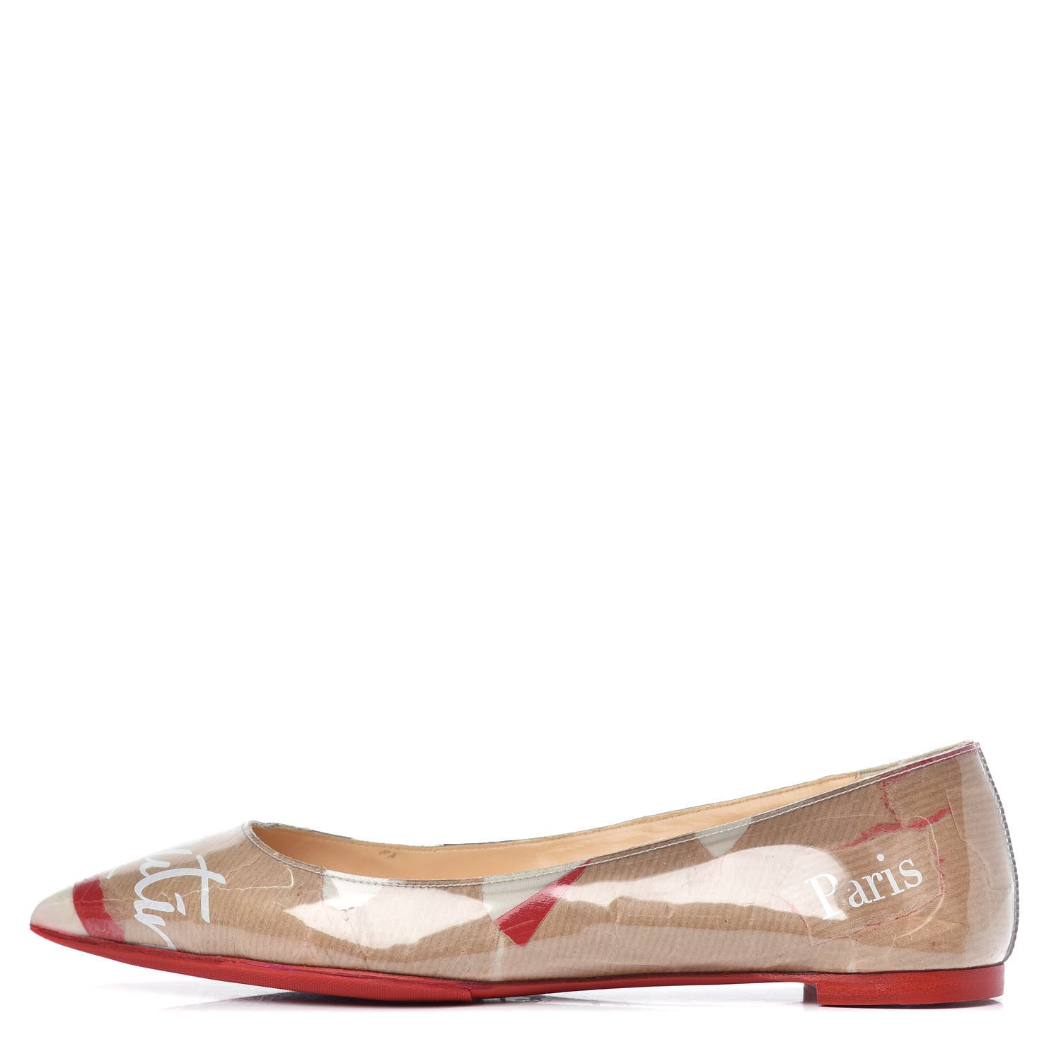 Christian Louboutin Loubi Kraft PVC Ballalla Flats 39 Multi 741781