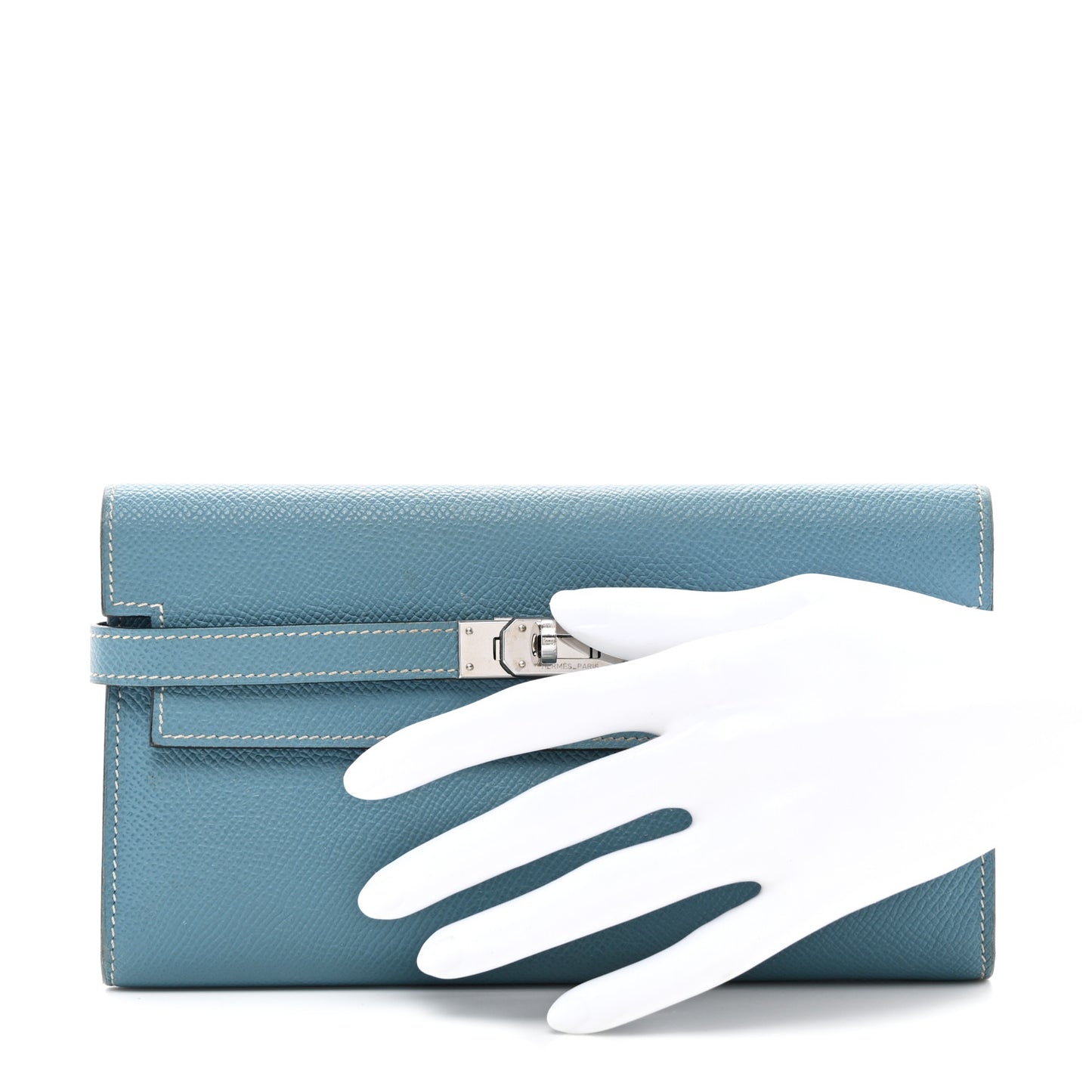 Epsom Kelly Longue Wallet Blue Jean