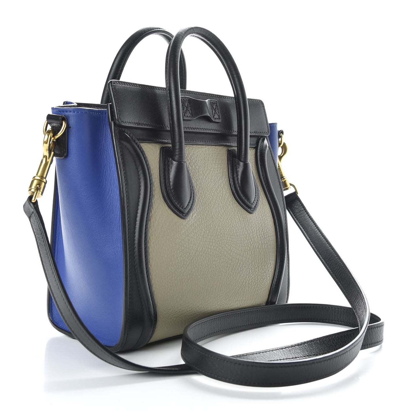 Elephant Calfskin Nano Tri-Color Luggage Beige