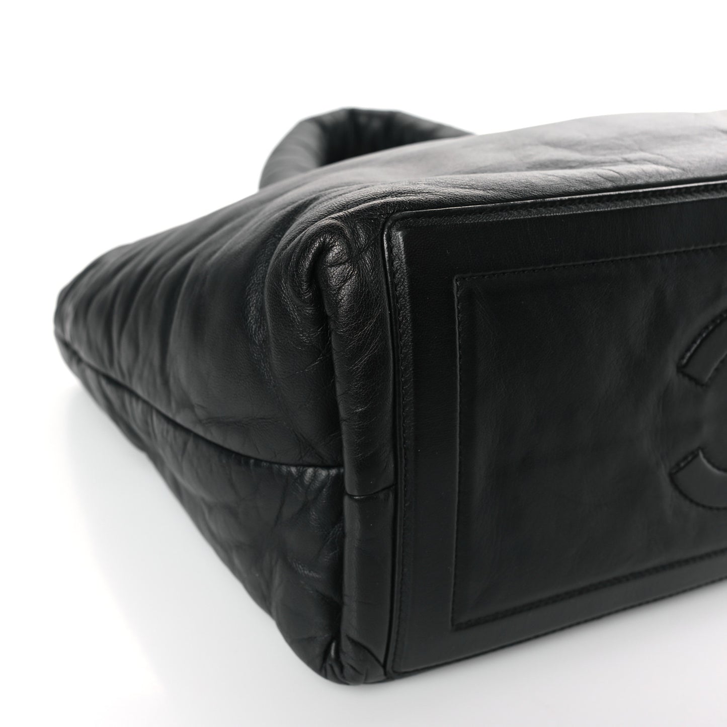 Lambskin Quilted Small Coco Cocoon Reversible Tote Black