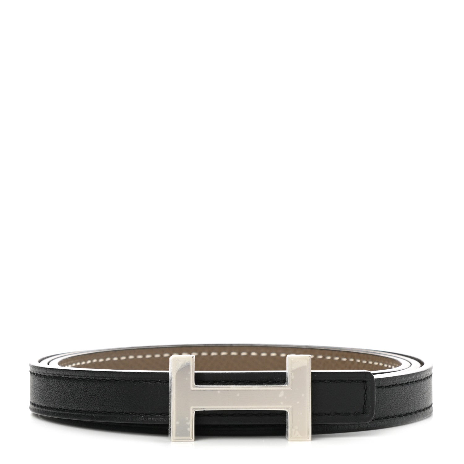 Hermes Swift Epsom 13mm Focus Belt 90 Black Etoupe 1 of 6