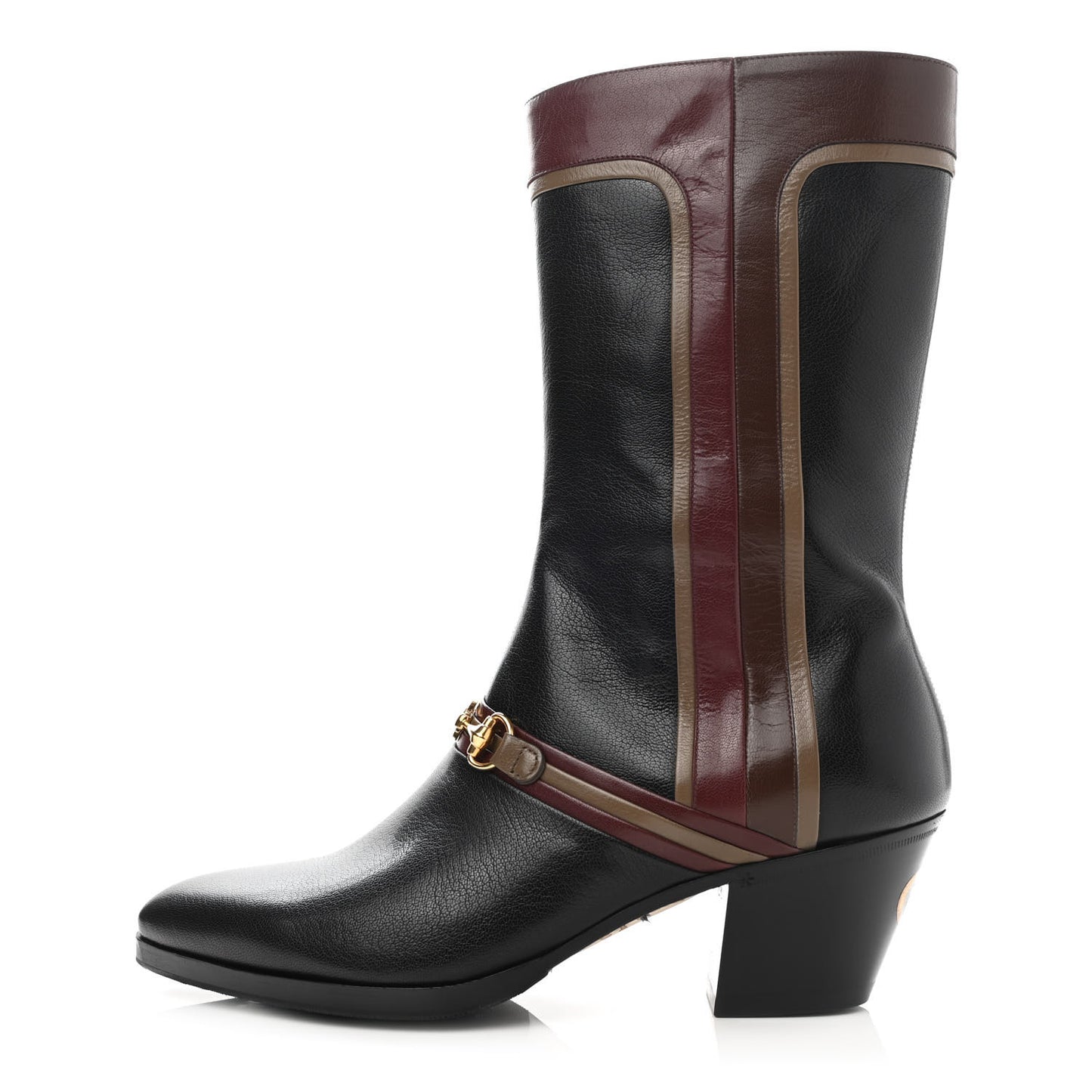 Goatskin Mens Zahara Interlocking G Horsebit Ankle Boots 9 Black Chardonnay Ardesia
