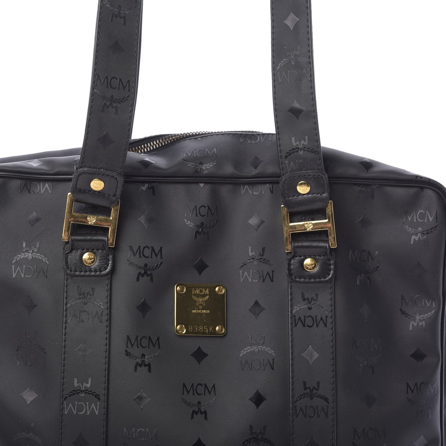 Monogram Coated Canvas Tote Bag Black