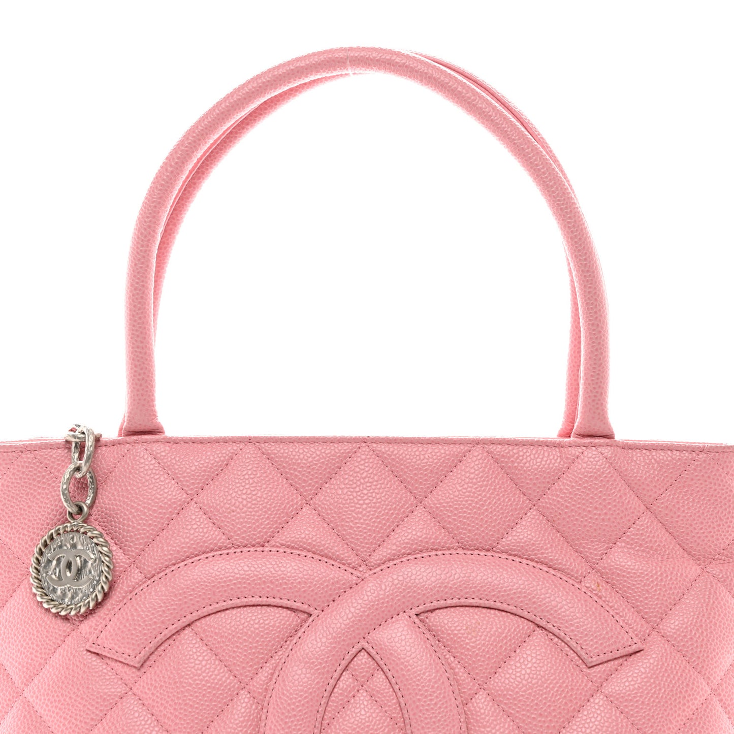 Caviar Quilted Medallion Tote Light Pink
