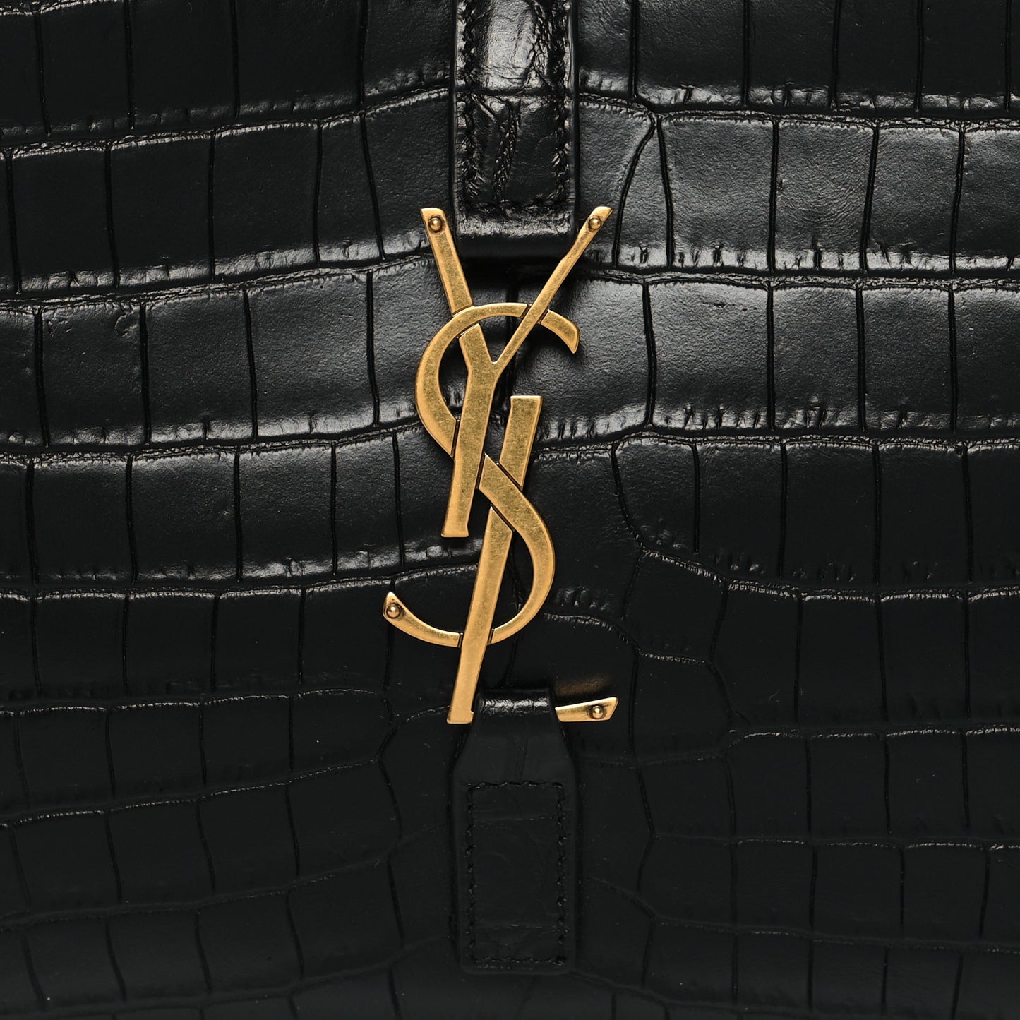 Calfskin Crocodile Embossed LE 5 A 7 Hobo Black