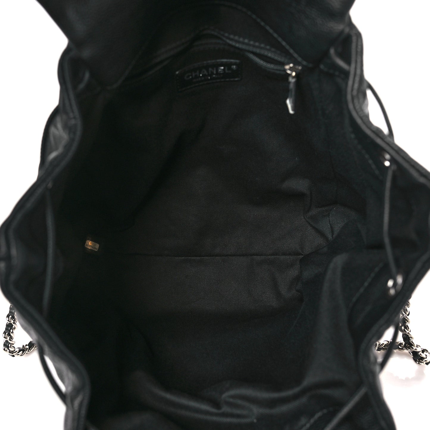 Grained Calfskin Stitched Braided With Style Backpack Black