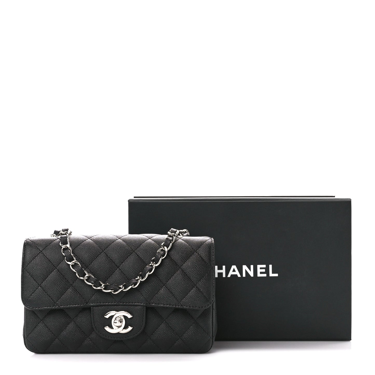 Caviar Quilted Mini Rectangular Flap Black