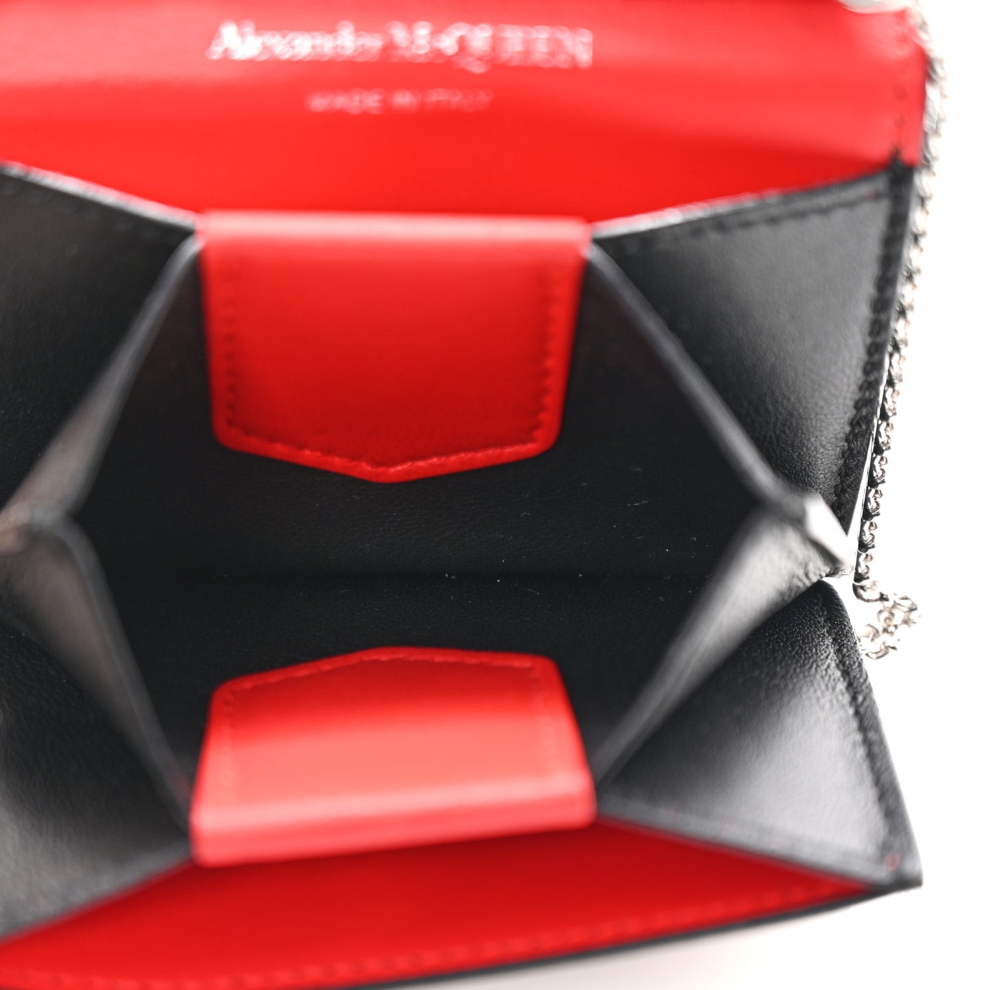Nappa Graffiti Quilted Graffiti Skull Card Holder on Chain Black White