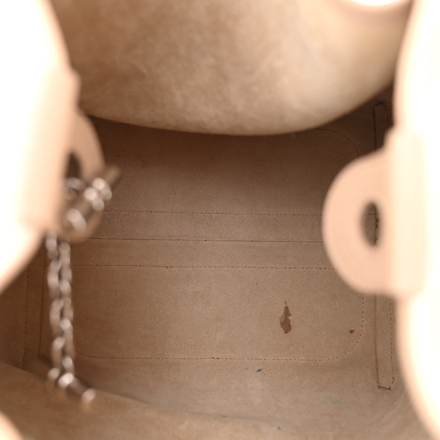 Grained Calfskin Large Bale Bag Light Mastic