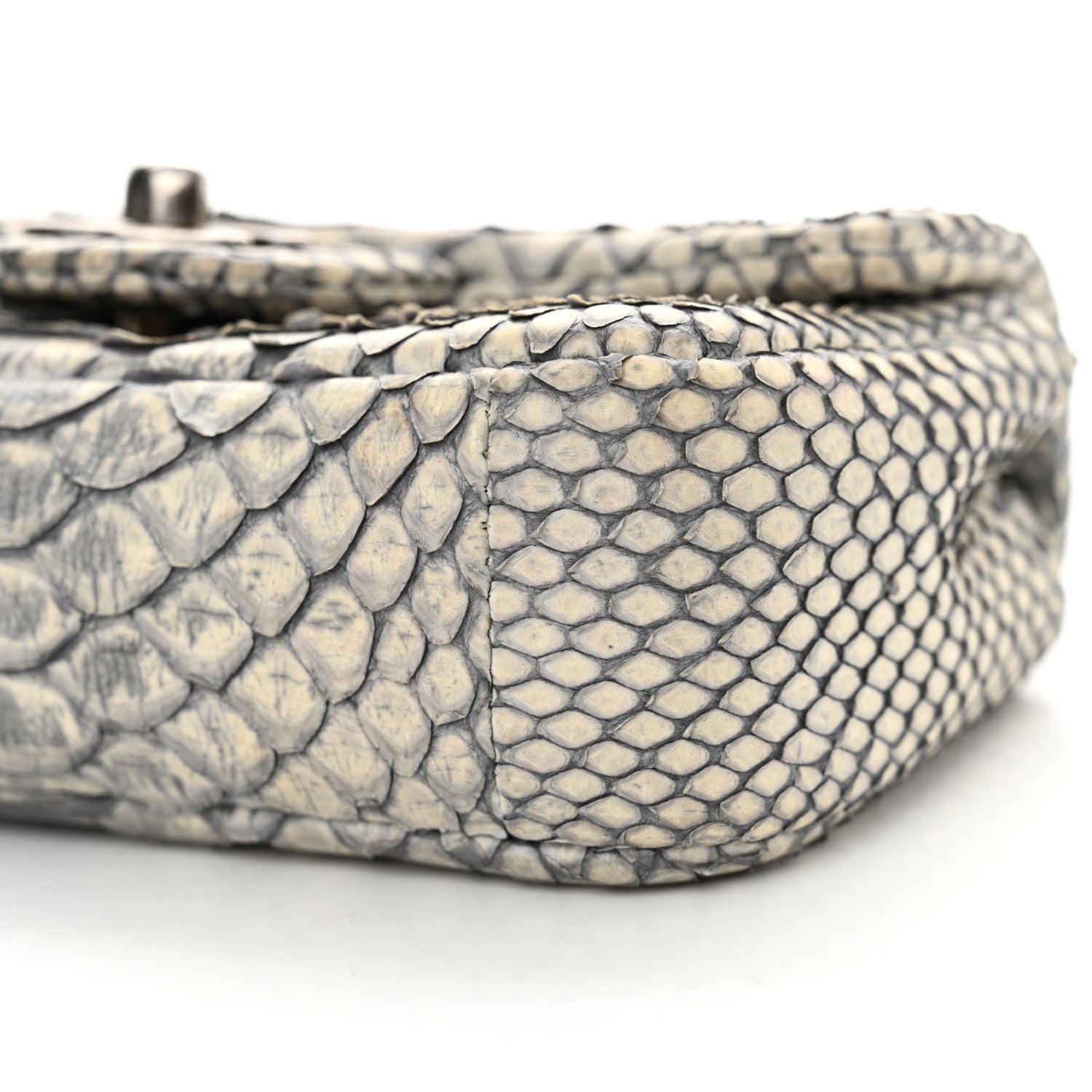 Chanel Snakeskin Extra Mini Rectangular Flap Grey 10 of 14