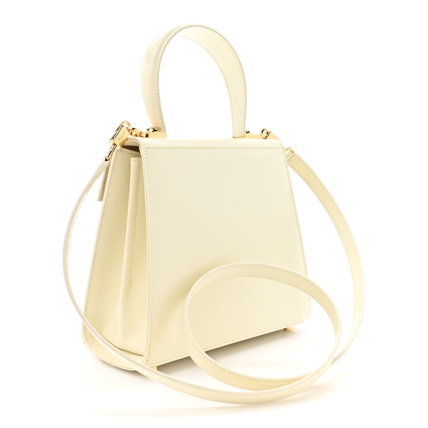 Brushed Off Calfskin Small Iconic Top Handle Bag Magnolia